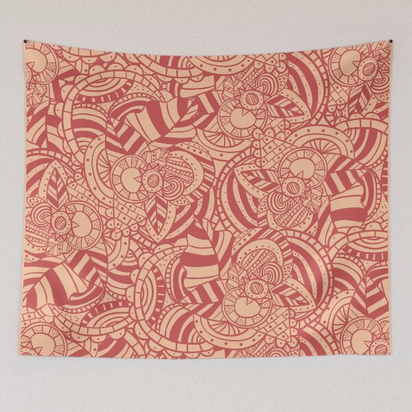 Item preview, Red and beige Boho style pattern designed and sold by EveTStore.