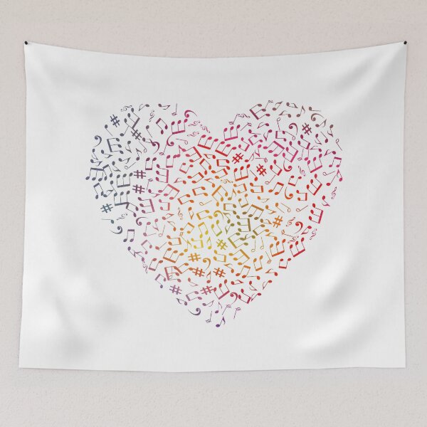 Item preview, Music Notes Heart designed and sold by MusicTeesStore.
