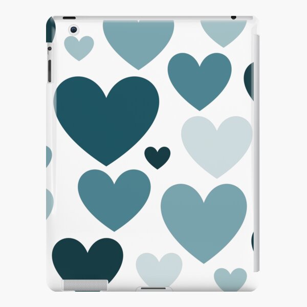 Cyan Love Hearts (Varied) iPad Snap Case
