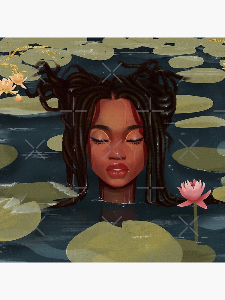 Immersed in nature. Portrait art illustration. by euaadesigns