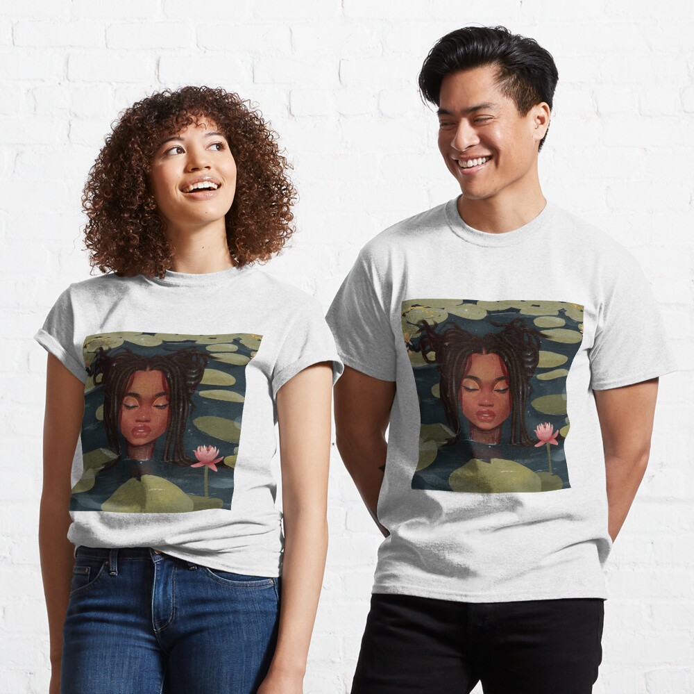 Immersed in nature. Portrait art illustration. Classic T-Shirt