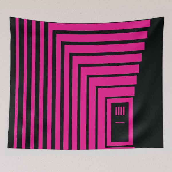 Item preview, Concentric Corridor and Door – Fuchsia designed and sold by RoguePatterns.