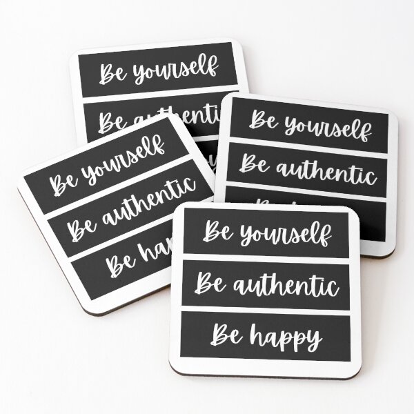 Item preview, Be yourself, be authentic, be happy Positive quote designed and sold by Adri Graterol.