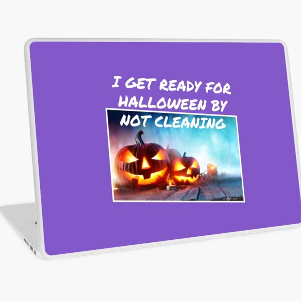 Item preview, Ready for Halloween Cleaning Humor with Frightening Scary Pumpkins designed and sold by SavvyCleaner.