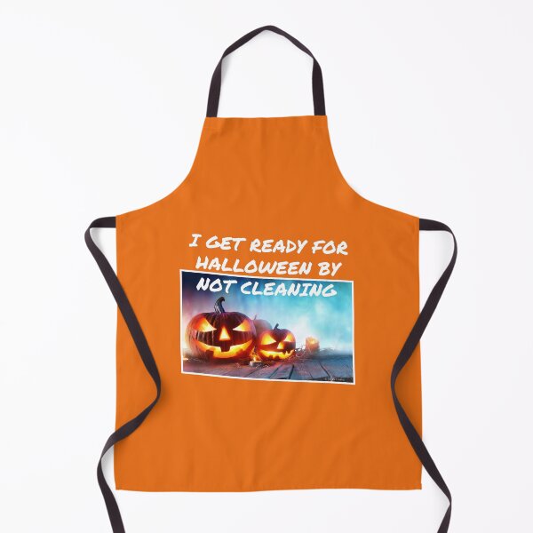 Item preview, Ready for Halloween Cleaning Humor with Frightening Scary Pumpkins designed and sold by SavvyCleaner.