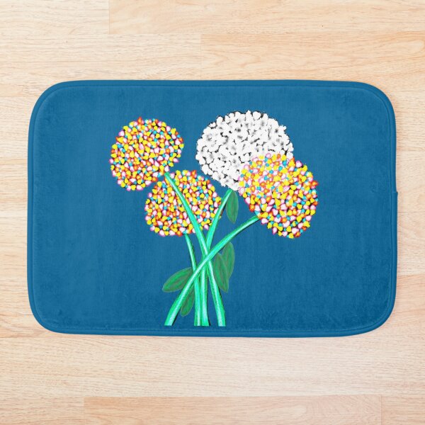 Pom Pom Flowered Bouquet Bath Mat