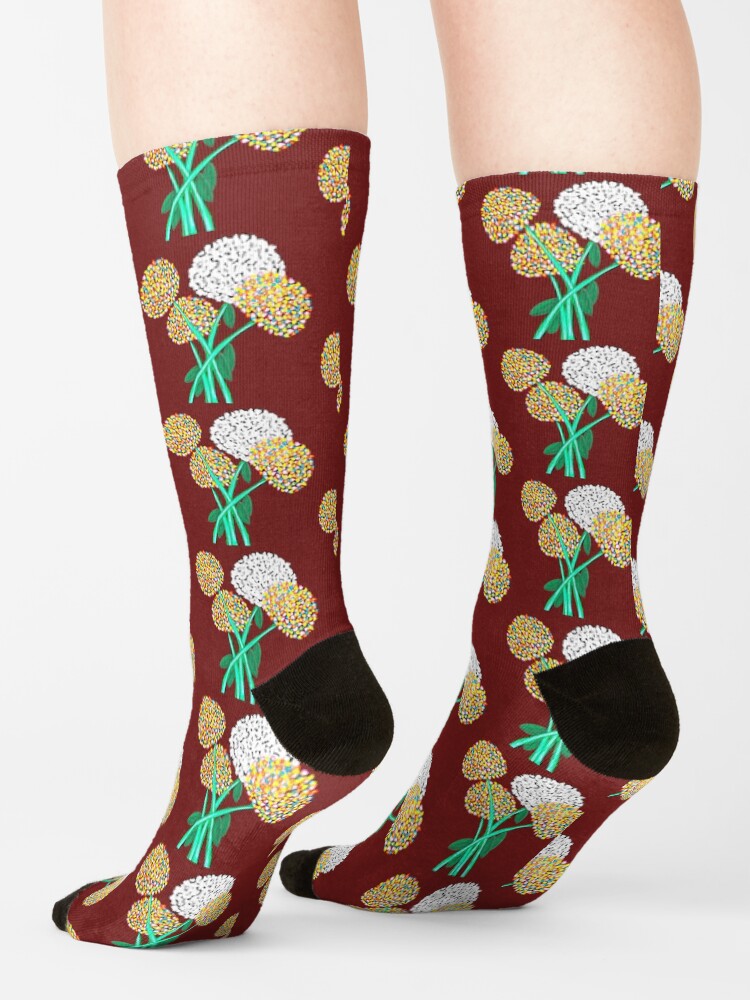 Alternate view of Pom Pom Flowered Bouquet Socks