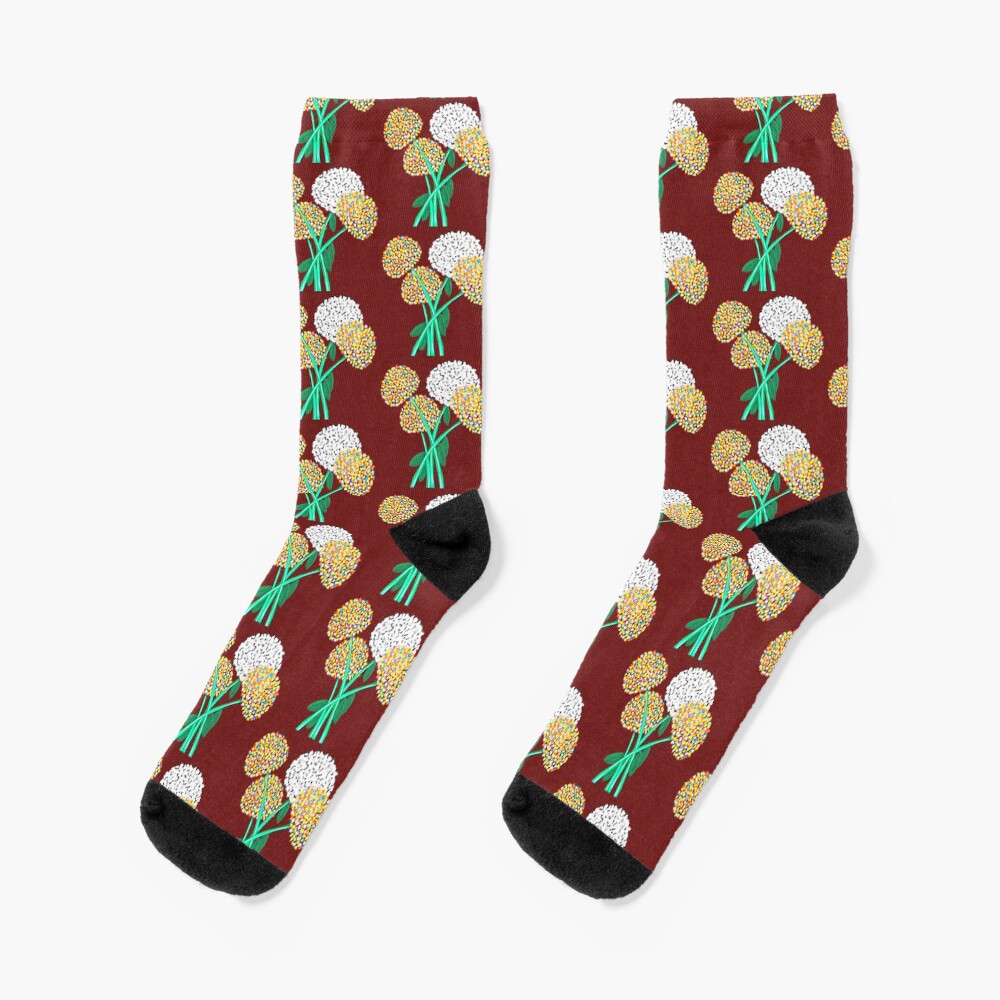 Pom Pom Flowered Bouquet Socks
