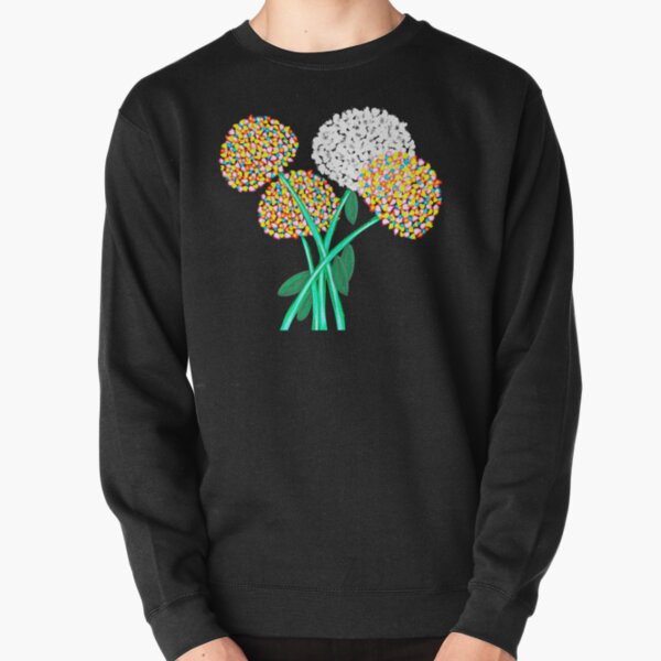 Pom Pom Flowered Bouquet Pullover Sweatshirt