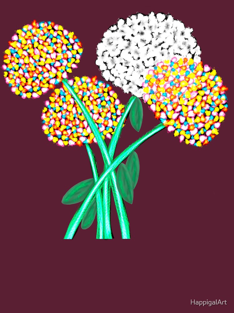 Thumbnail 7 of 7, Classic T-Shirt, Pom Pom Flowered Bouquet designed and sold by HappigalArt.
