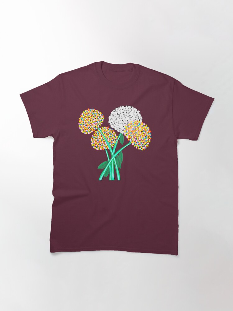 Thumbnail 2 of 7, Classic T-Shirt, Pom Pom Flowered Bouquet designed and sold by HappigalArt.
