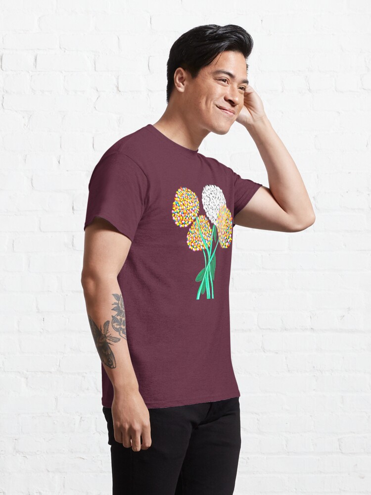 Alternate view of Pom Pom Flowered Bouquet Classic T-Shirt