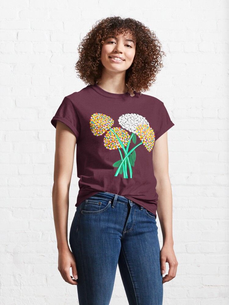 Classic T-Shirt, Pom Pom Flowered Bouquet designed and sold by HappigalArt