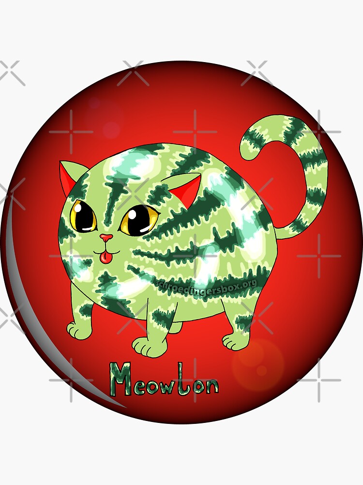 Thumbnail 3 von 3, Sticker, Meowlon: 1/2 Melon, 1/2 Cat designt und verkauft von Boxcats.