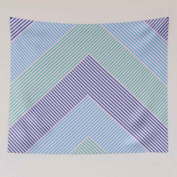 Item preview, Chevron Zigzag Stripes Retro Blue Lines designed and sold by Inogitna Designs.