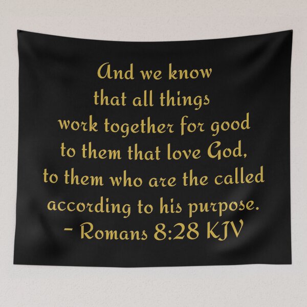 Item preview, Romans 8:28 KJV - Gold Modern Print designed and sold by VerShirts.