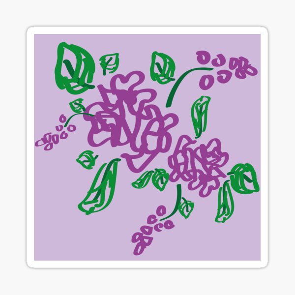 lilac florals Sticker