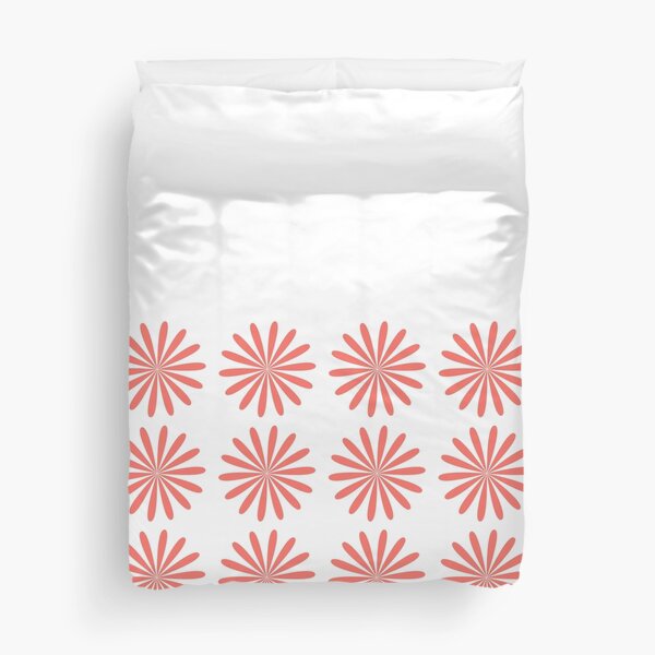 Item preview, Half Daisy Minimalist Mid-Century Modern Floral Pattern in Coral and White designed and sold by kierkegaard.