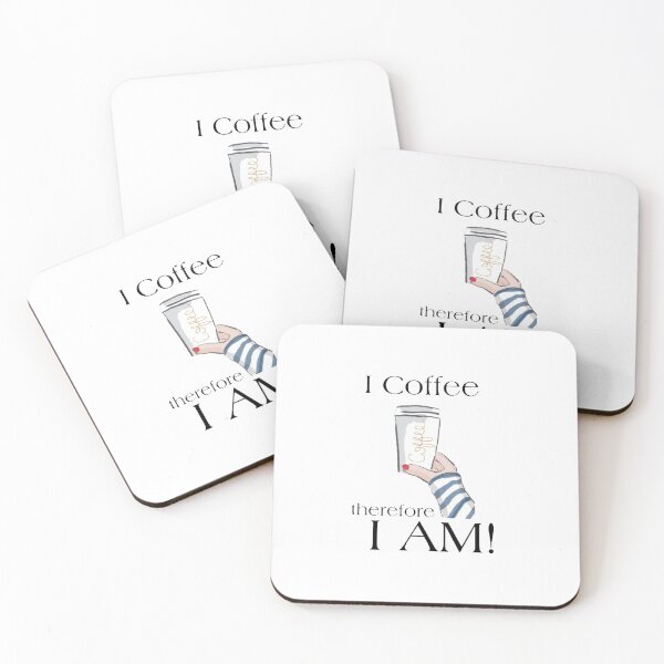 Item preview, I Coffee therefore I AM Coffee Addict designed and sold by In A Word | Minimal Statement Wear.