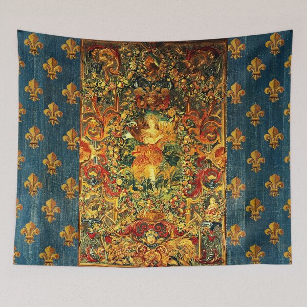 Item preview, SEASONS AND ELEMENTS, SUMMER FLORA, LOUIS XIV French Royal Embroidery Tapestry designed and sold by BulganLumini.