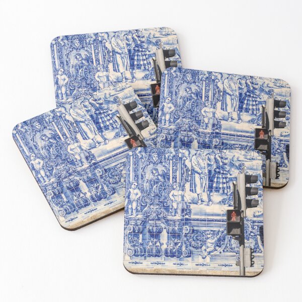 Item preview, Traffic light and the wall of Portuguese azulejos in the back designed and sold by SunnyPortugal.