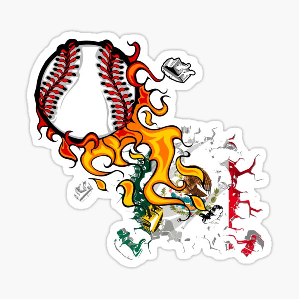  Mexican Flag Baseball Sticker, WaterProof Vinyl