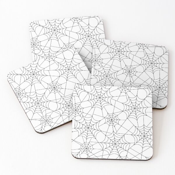 Item preview, Spooky Dark Black Halloween Cobweb Pattern on Ghost White designed and sold by Creepyhollow.