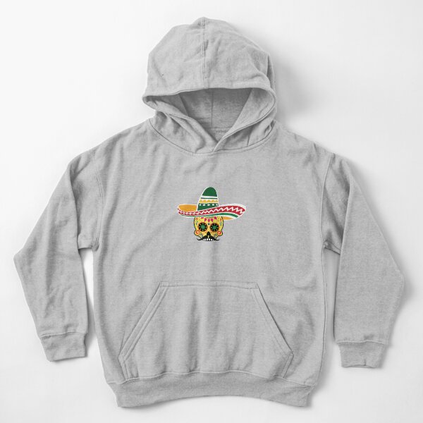 Sombrero skull design Kids Pullover Hoodie