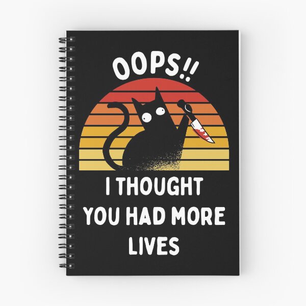 Item preview, Funny Killer Cat Oops! I Thought You Had More Lives Sunset designed and sold by CoolSilhouettes.