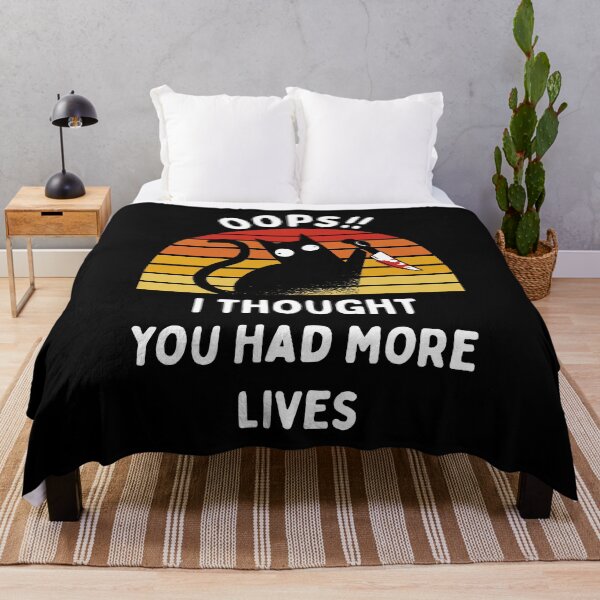 Item preview, Funny Killer Cat Oops! I Thought You Had More Lives Sunset designed and sold by CoolSilhouettes.
