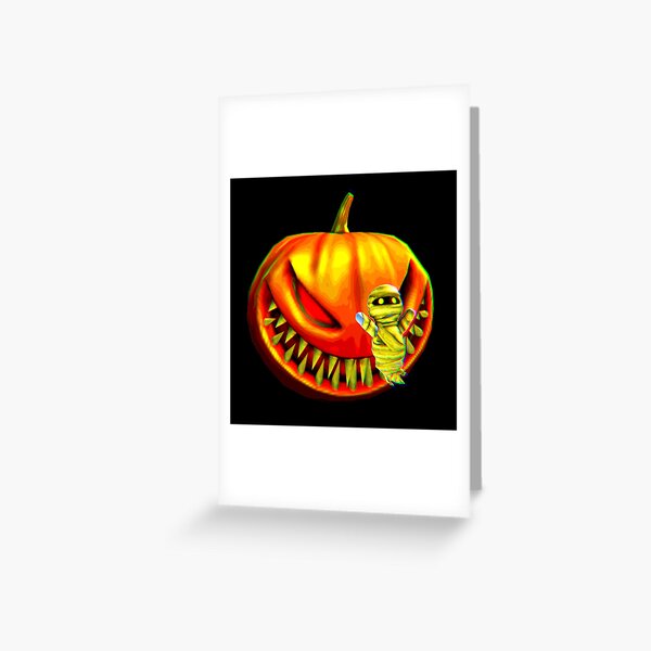 Roblox For Kids Greeting Cards Redbubble - stylish pumpkin hat roblox