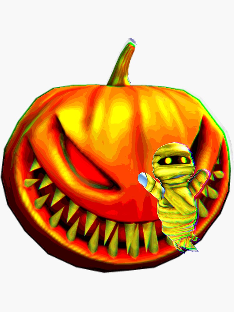 "Pumpkin Chasing Ghosts Roblox Halloween" Sticker for Sale by ROBLOXROX