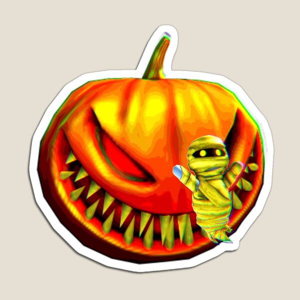 Trick Or Treat Pumpkin Eating Ghosts Roblox Halloween Sticker Pack Magnet By Robloxrox Redbubble - roblox ghost back lantern