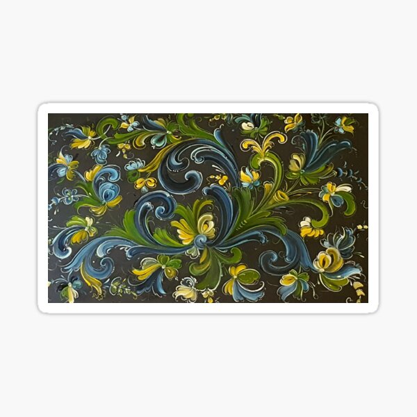 Norwegian Telemark Rosemaling Art Sticker