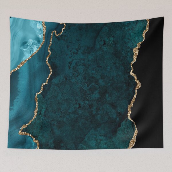 Item preview, Watercolor Agate in Teal Green and Turquoise with Glitter Veins designed and sold by PixDezines.