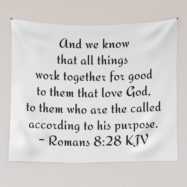 Item preview, Romans 8:28 KJV - Black Modern Print designed and sold by VerShirts.