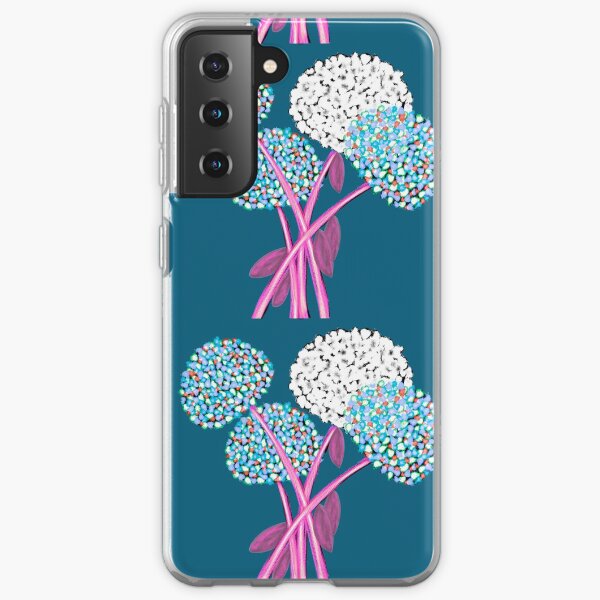Pom Pom Flowered Bouquet Blue Samsung Galaxy Soft Case