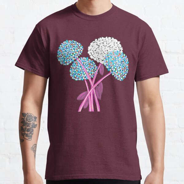 Pom Pom Flowered Bouquet Blue Classic T-Shirt