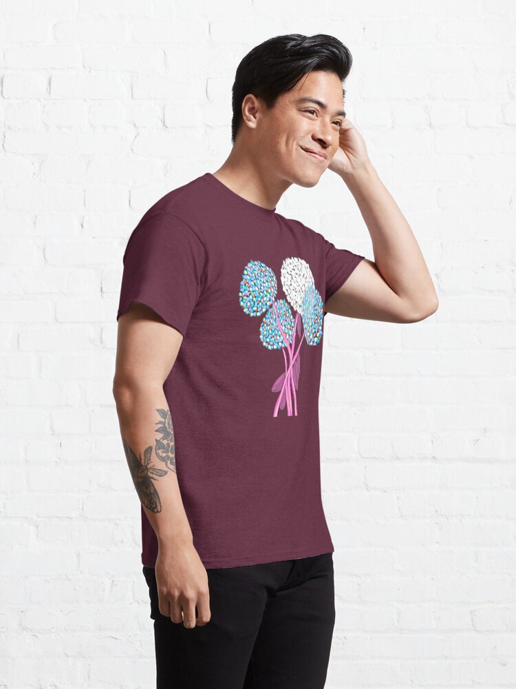 Alternate view of Pom Pom Flowered Bouquet Blue Classic T-Shirt