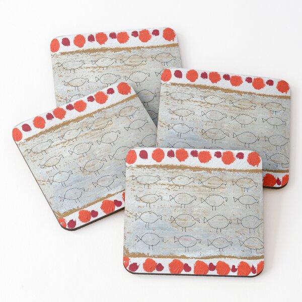 Item preview, 16 birds in a snowy field designed and sold by ANN KELLEY.