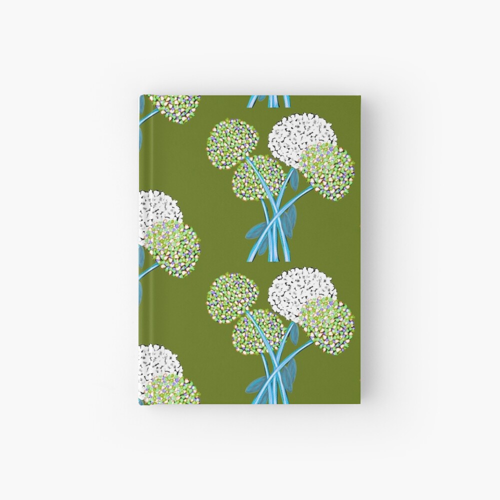 Pom Pom Flowered Bouquet Green Hardcover Journal