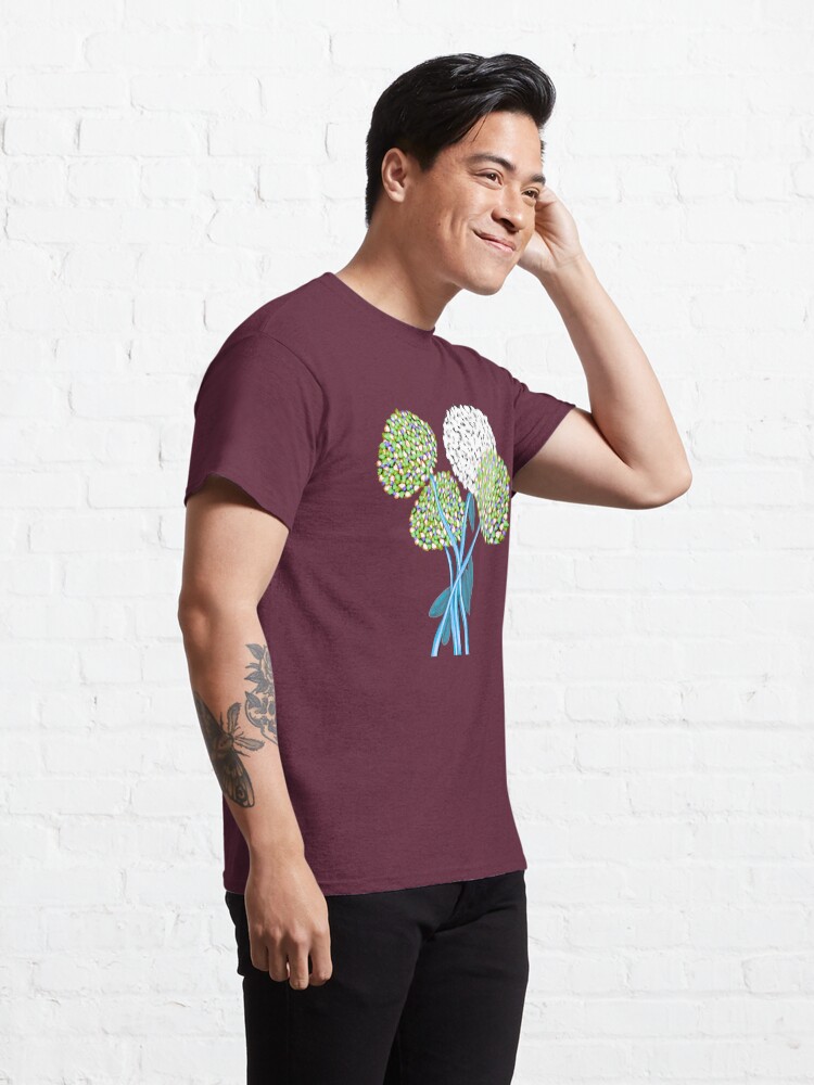 Alternate view of Pom Pom Flowered Bouquet Green Classic T-Shirt