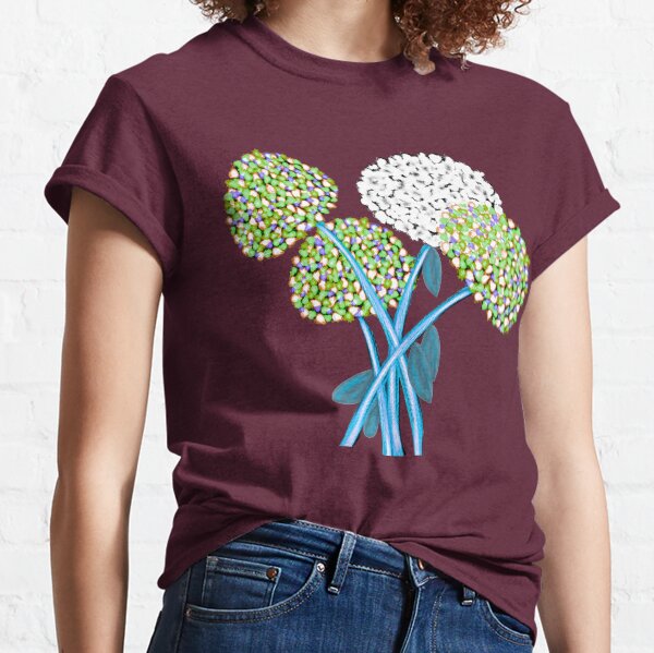 Pom Pom Flowered Bouquet Green Classic T-Shirt