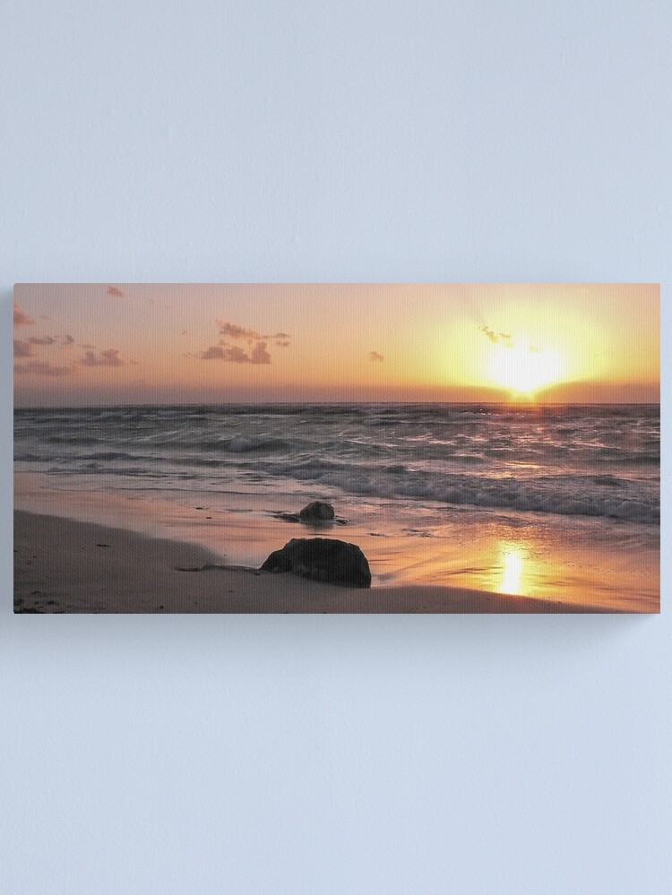 Thumbnail 1 of 3, Canvas Print, Sunrise Tulum Beach designed and sold by darren-j-mcleod.