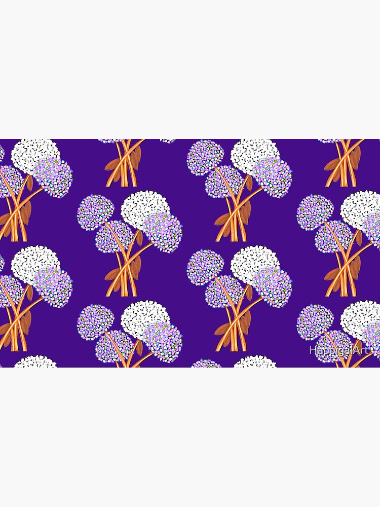 Pom Pom Flowered Bouquet Lavender by HappigalArt