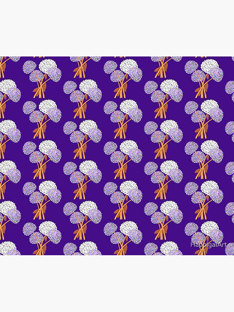 Thumbnail 6 of 6, Throw Blanket, Pom Pom Flowered Bouquet Lavender designed and sold by HappigalArt.