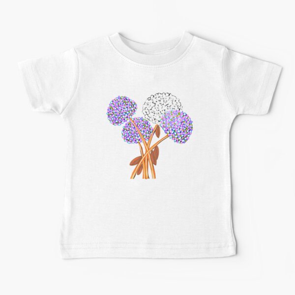 Pom Pom Flowered Bouquet Lavender Baby T-Shirt