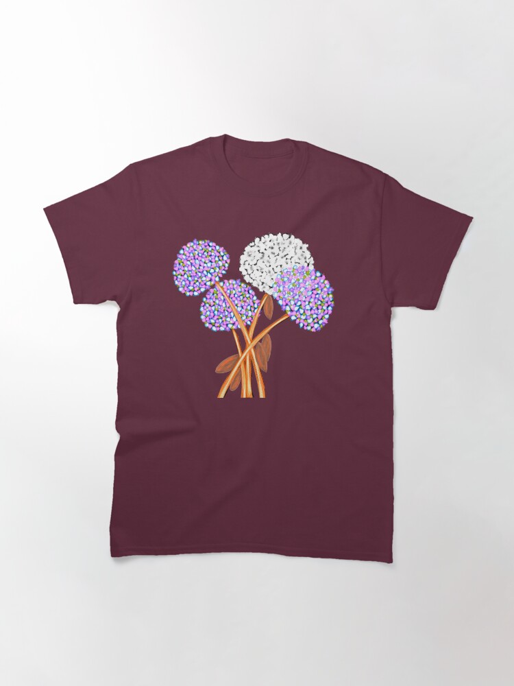 Thumbnail 2 of 7, Classic T-Shirt, Pom Pom Flowered Bouquet Lavender designed and sold by HappigalArt.