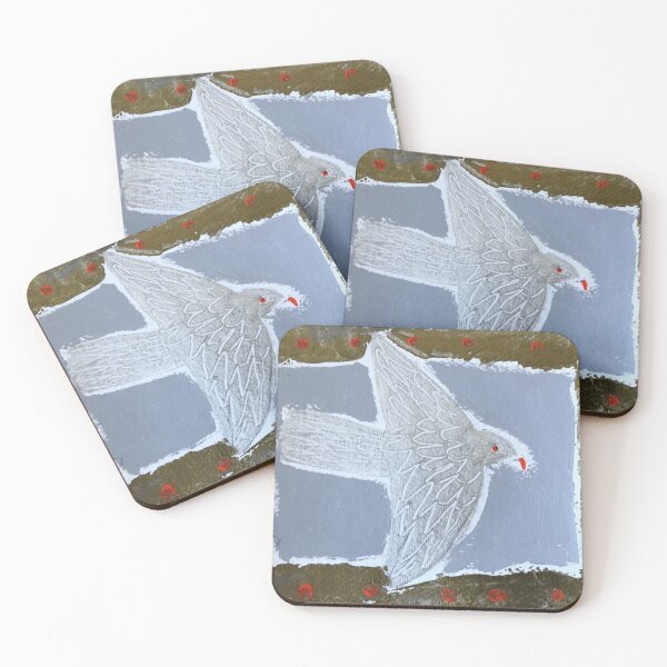 Silver bird Coasters (Set of 4)