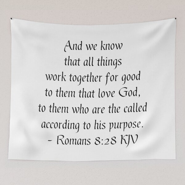 Item preview, Romans 8:28 KJV - Black Gothic Print designed and sold by VerShirts.